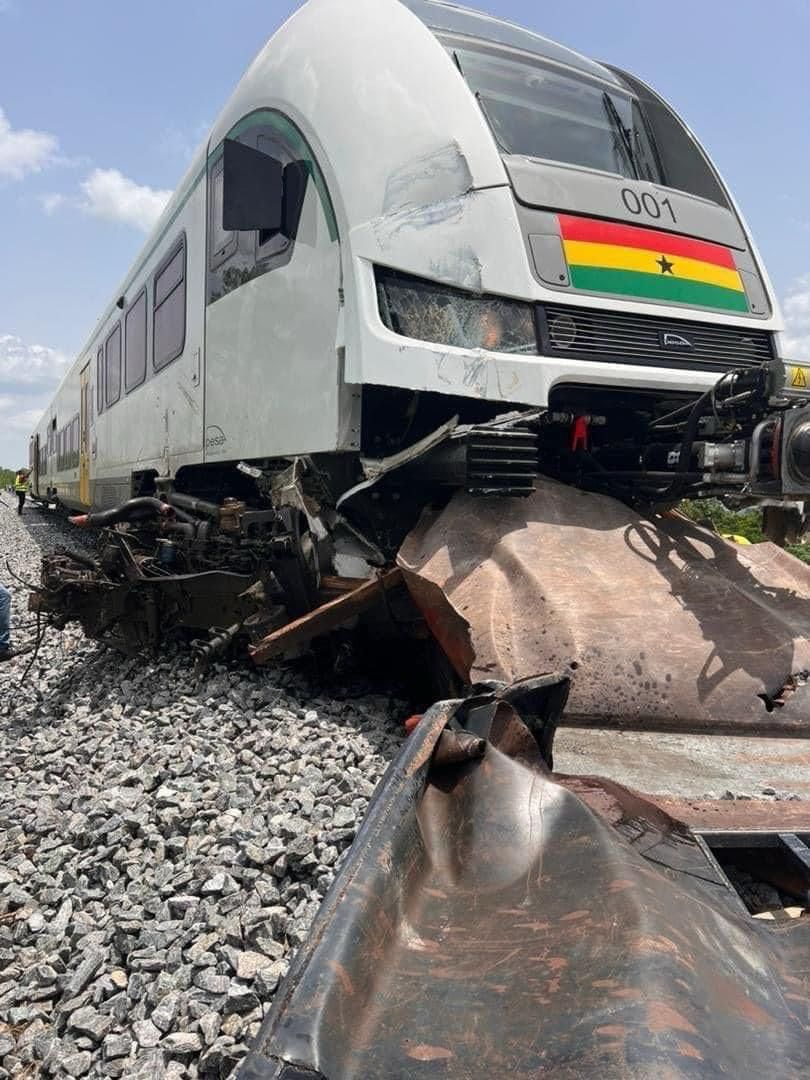 Ghana New Train Involved In an Accident During Test Drive On Tema-Mpakadan